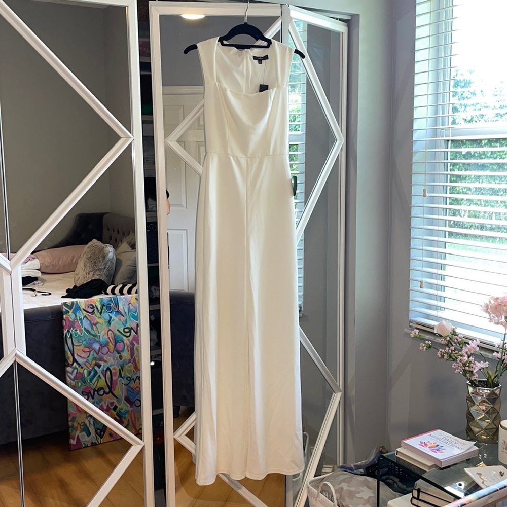 Lulus Enticing Endeavors White Jumpsuit
